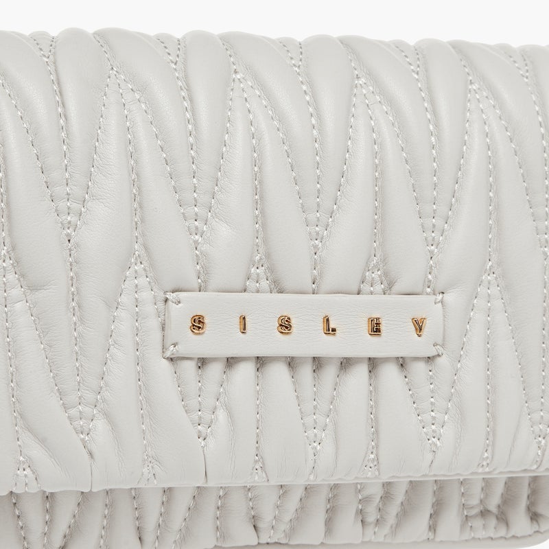 SISLEY حقيبة كروس بودي مبطنة باللون الأبيض للنساء - Image 5